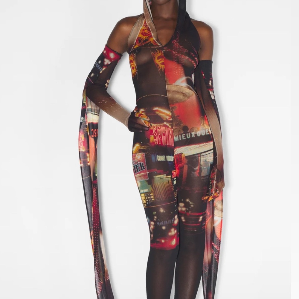 Vibrant Multicolor Halter Jumpsuit with Sleeves